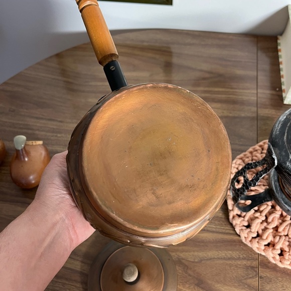 Vintage 70s Fondue Set - Copper & Cast Iron - Picture 8 of 13